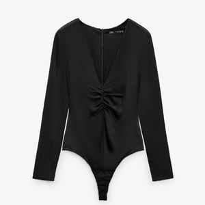 Zara Black Long Sleeve Bodysuit